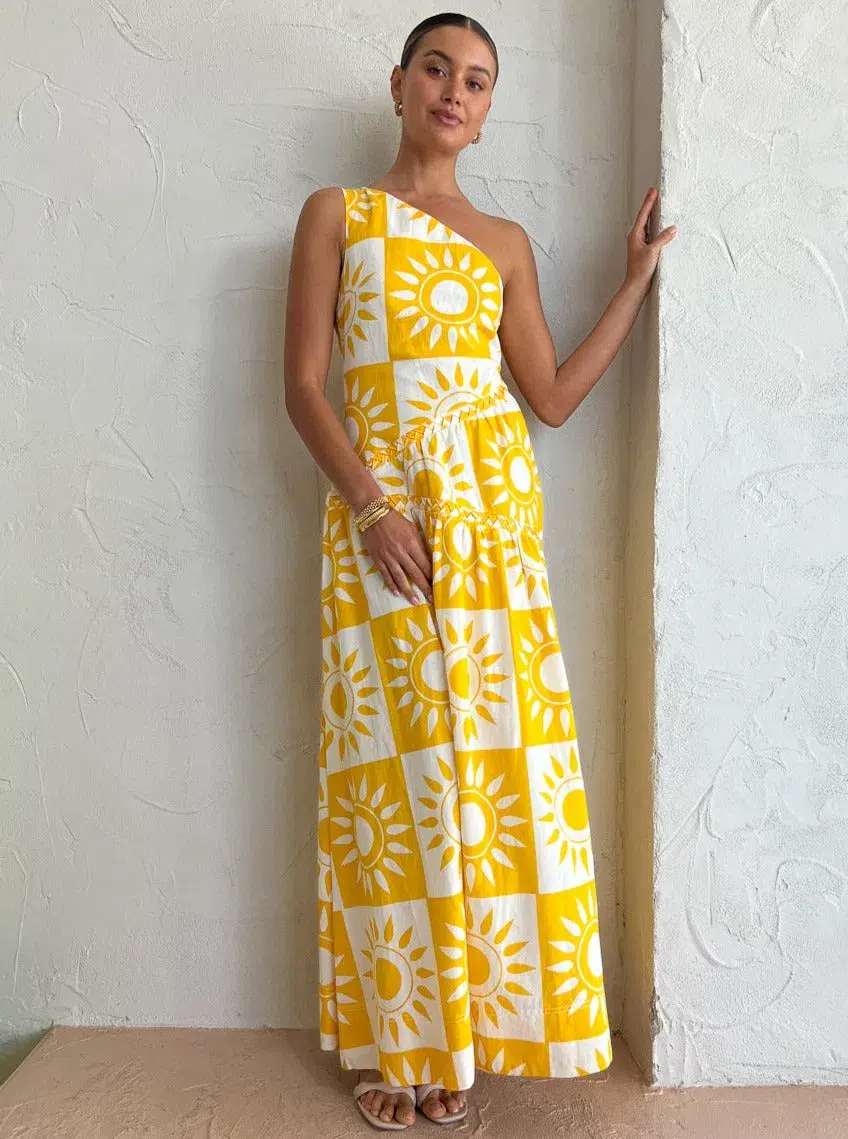 By Nicola Goldie One Shoulder Maxi Dress In Large Sol Size 8 - Image 3