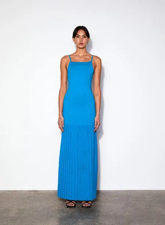Wynn Hamlyn Accordion Slip Dress Blue Size XS/AU 6 - Image 1