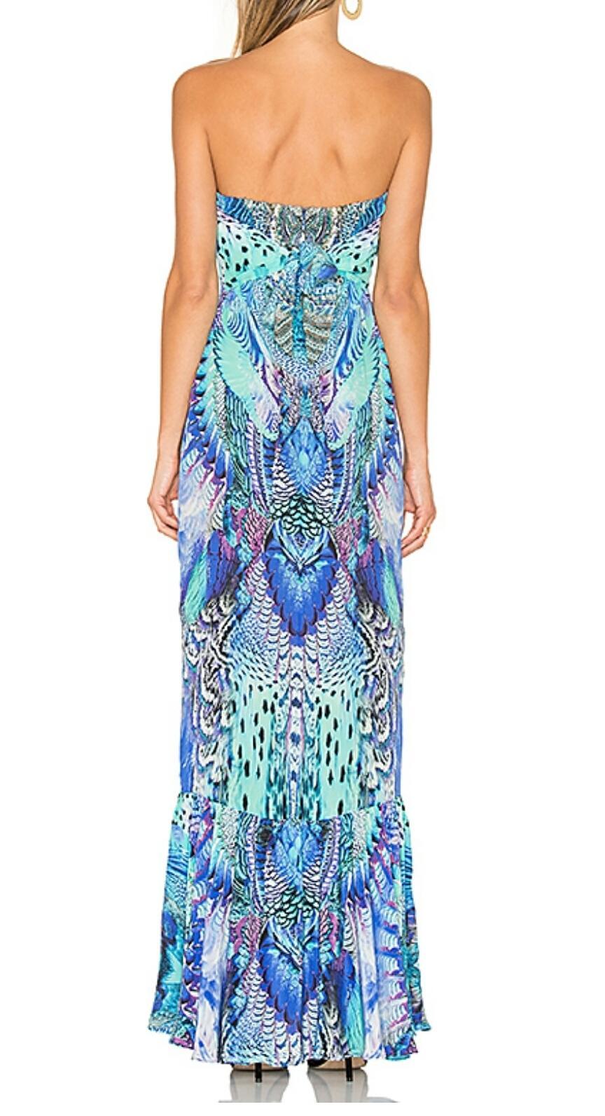 Camilla Moondance Strapless Long Dress with Frill Print Size 8 - Image 2