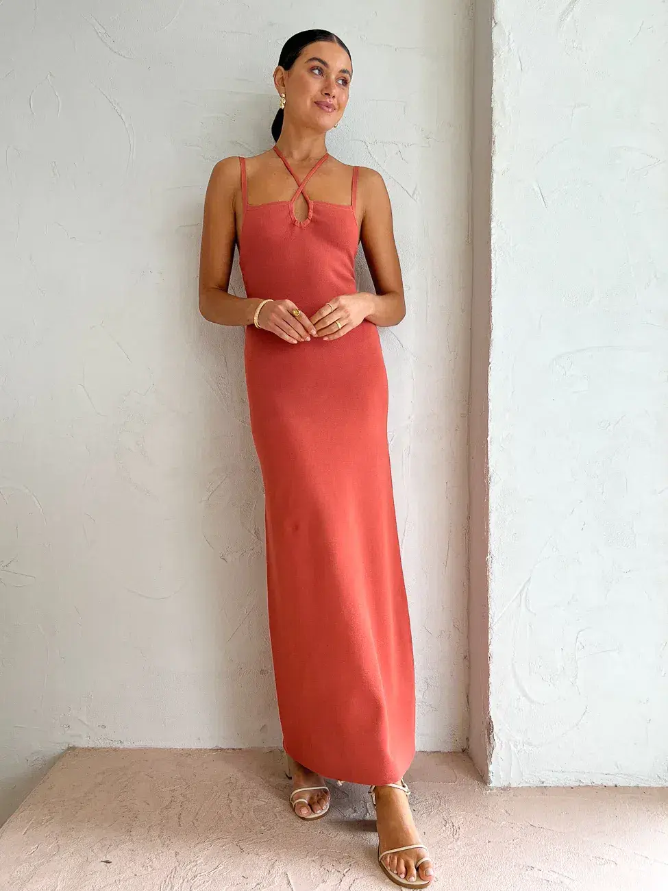 Sir the Label Nadja Midi Dress Coral Pink Size AU 6 - Image 2