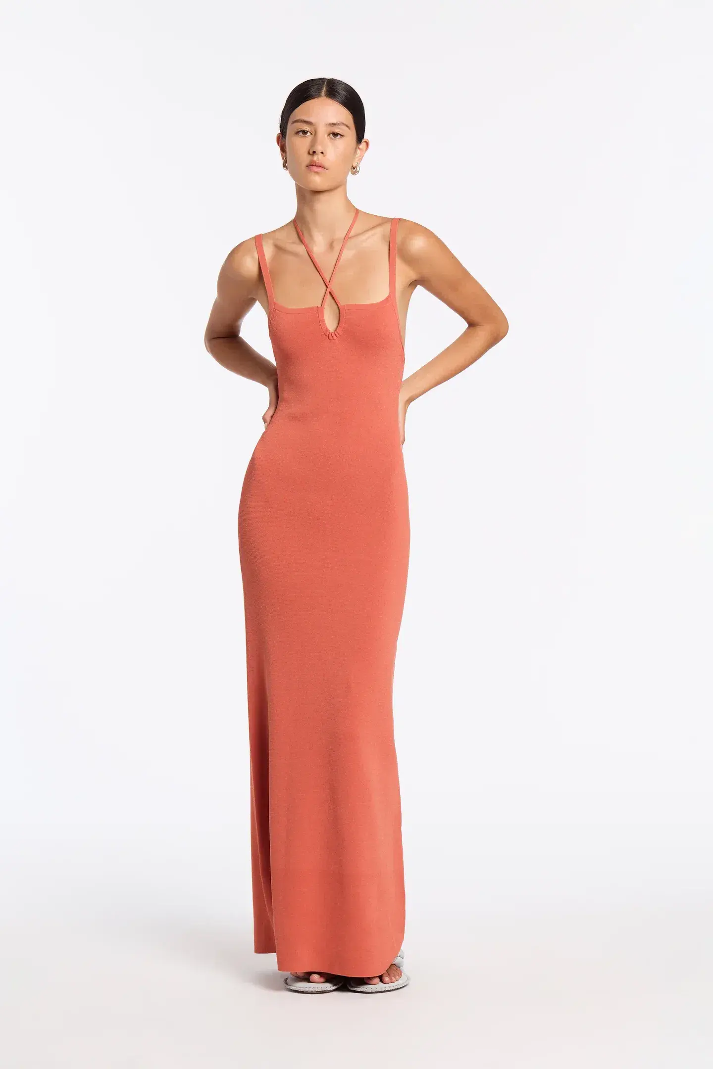 Sir the Label Nadja Midi Dress Coral Pink Size AU 6 - Image 1
