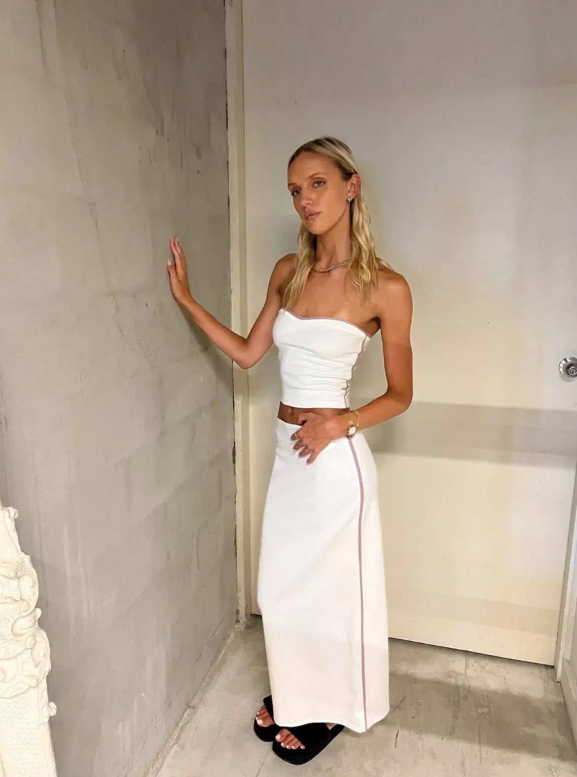 With Harper Lu Fiesta Top and Skirt Set White Size 8 - Image 4