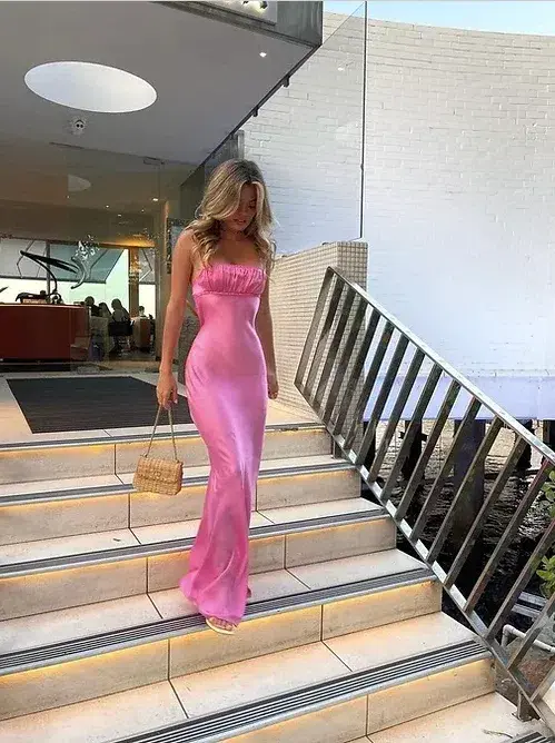 Bec & Bridge Amber Maxi Dress Candy Pink Size 8 - Image 3