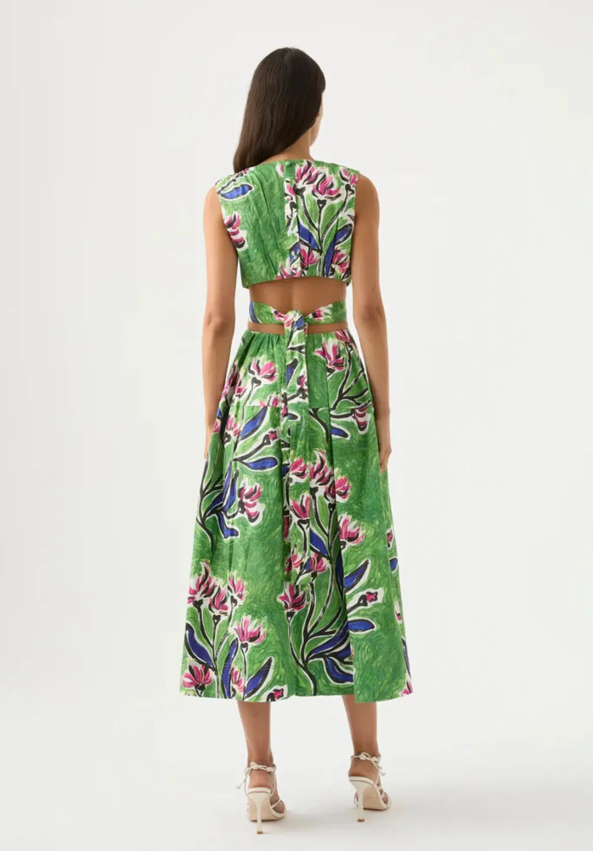 Aje Zorina Tie Midi Dress Floral Size 6 / XS - Image 3