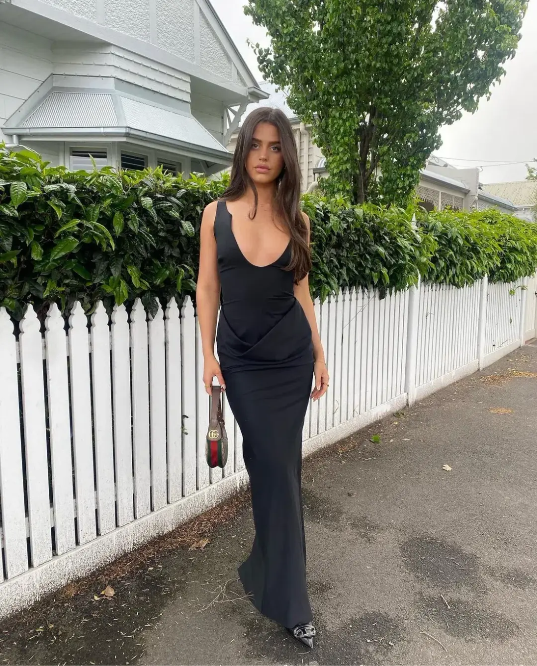 Christopher Esber Arced Column Dress Black Size 6 / XS for rent on The Volte - main image