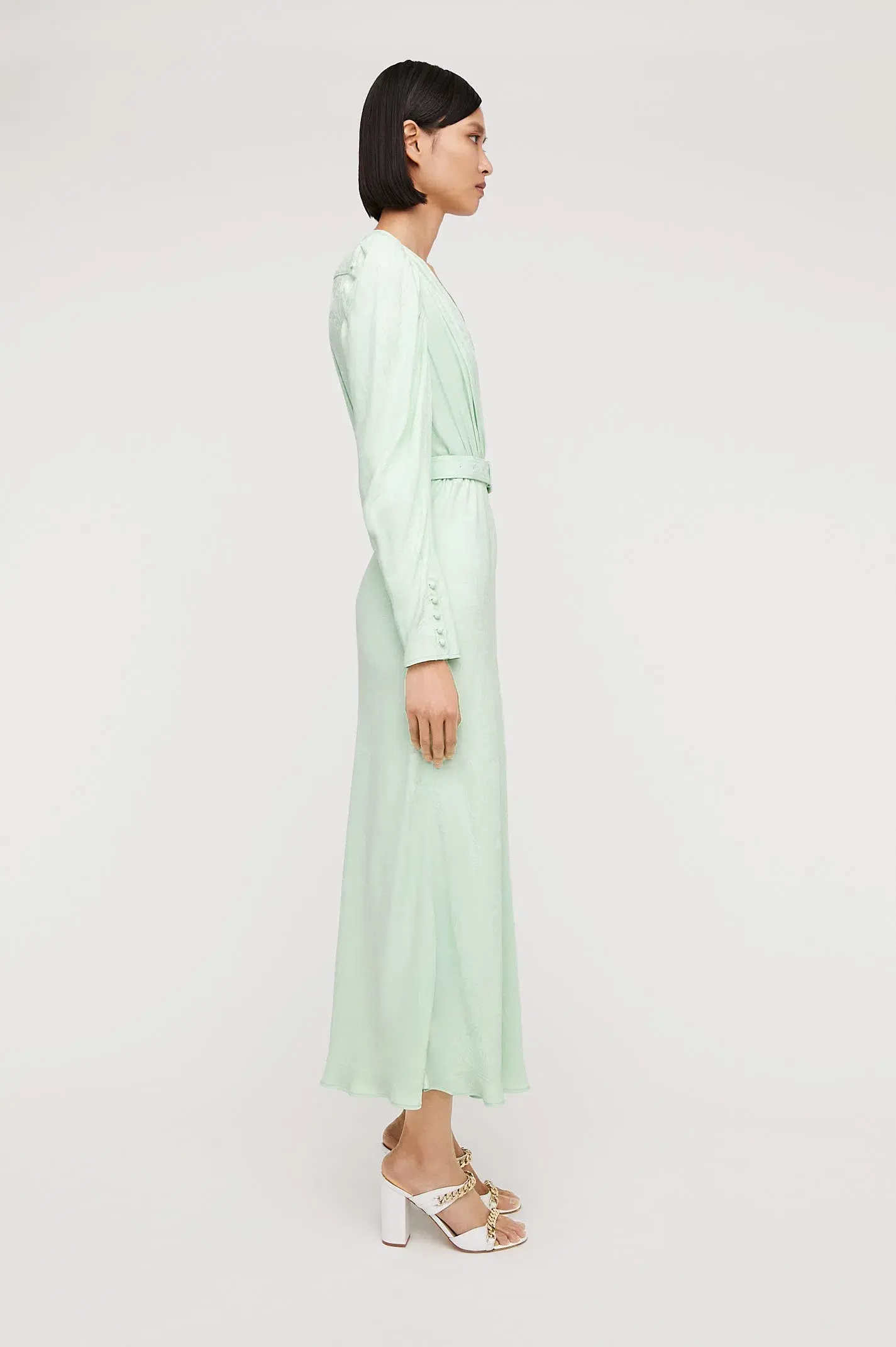 Scanlan Theodore French Jacquard Midi Dress Mint Size 10 - Image 4
