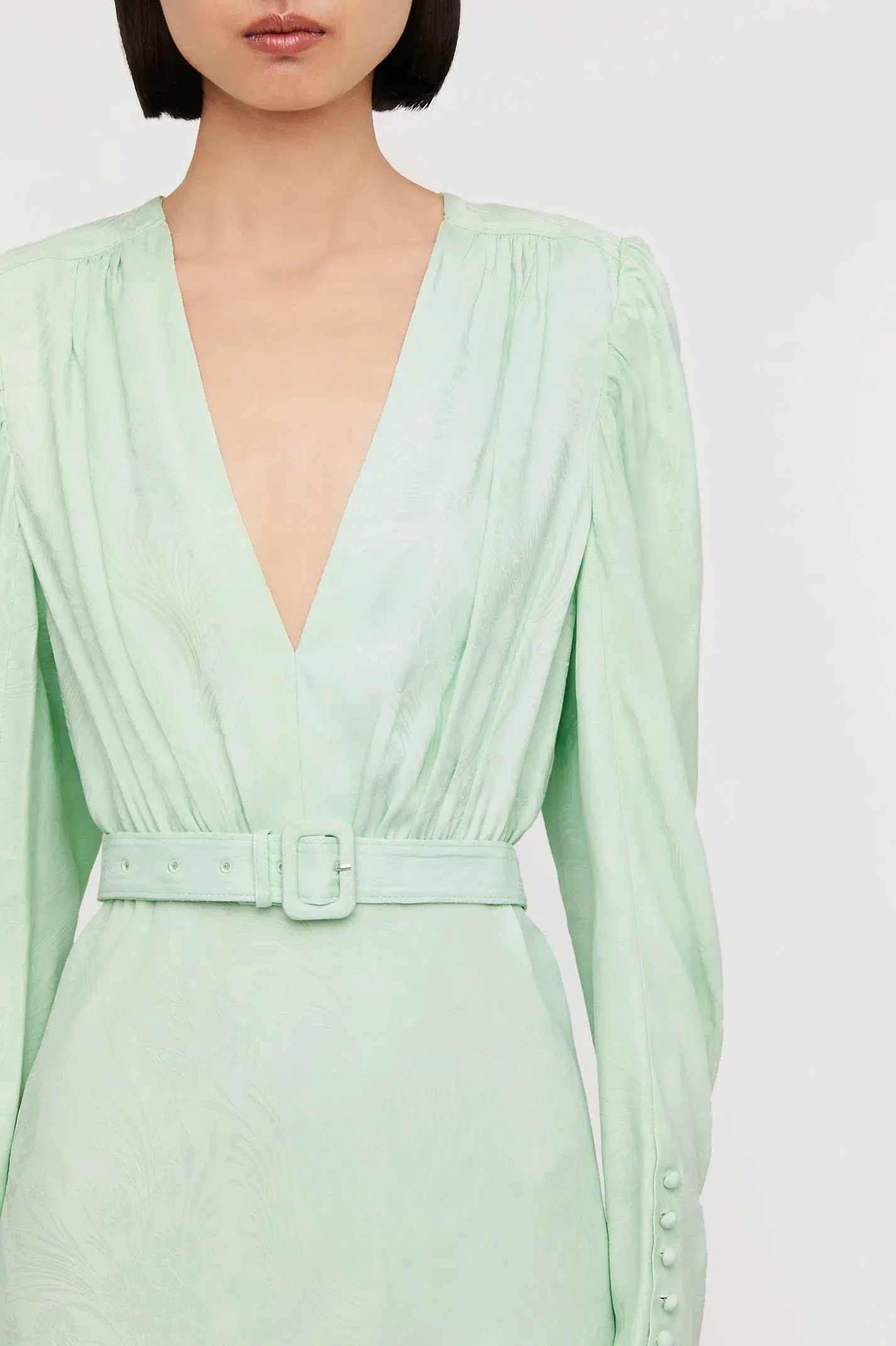 Scanlan Theodore French Jacquard Midi Dress Mint Size 10 - Image 2