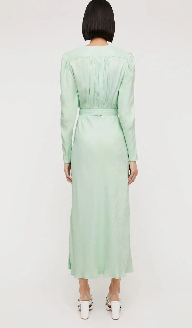 Scanlan Theodore French Jacquard Midi Dress Mint Size 10 - Image 3