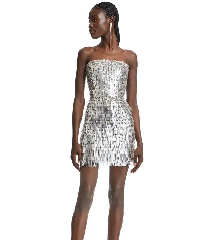 Kyha Studios Young Hearts Mini Dress Silver Size 2 / Au 6 - Image 4