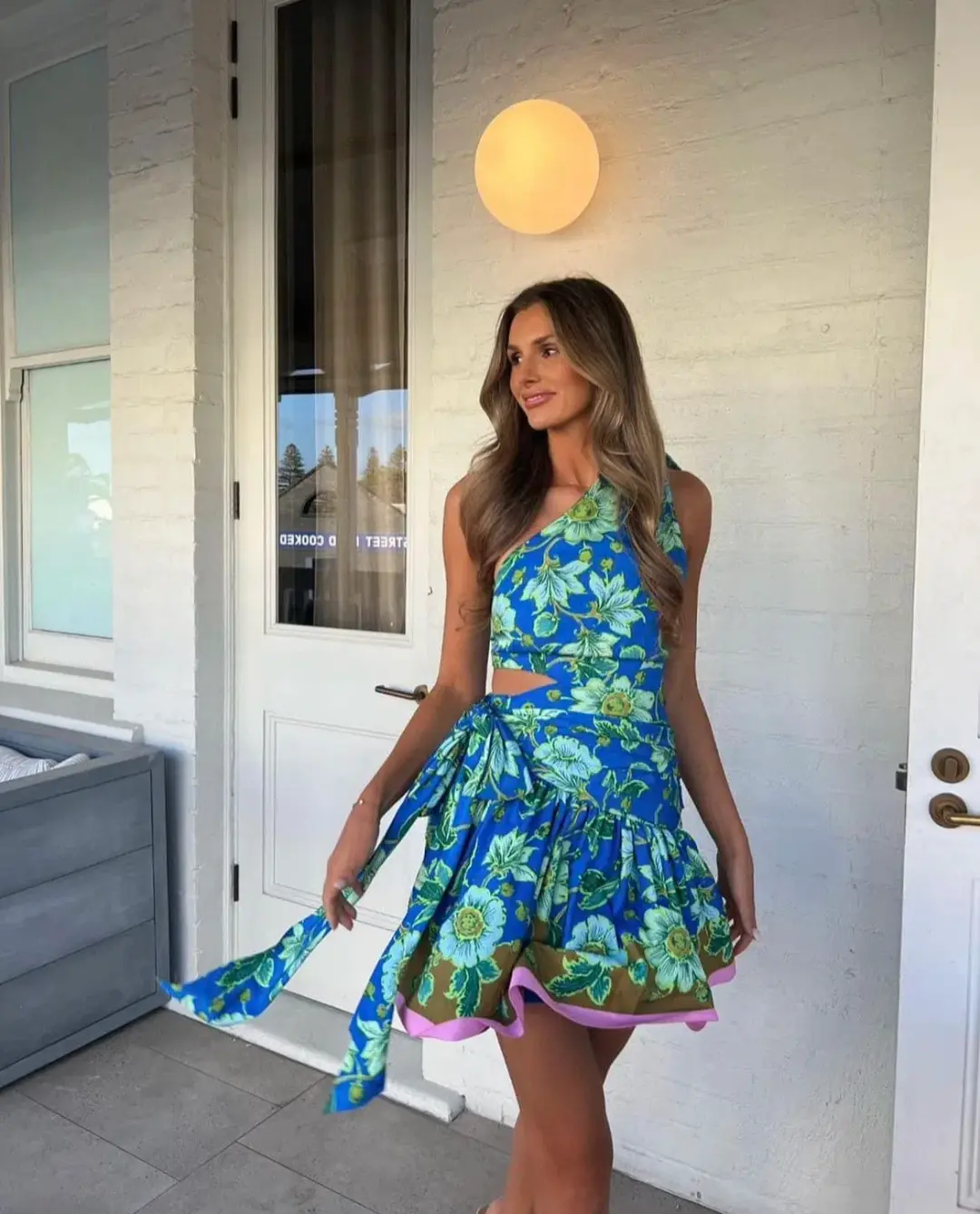 Alemais Winnie Mini Dress Blue Print Size 6 for rent on The Volte - main image