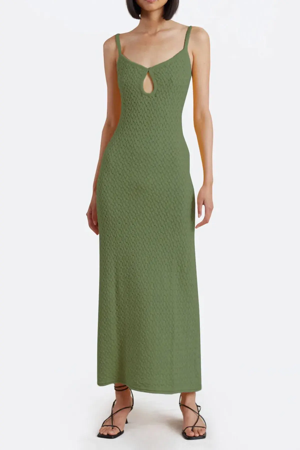 Bec & Bridge Effie Knit Key Maxi Dress Sage Size 8 - Image 1