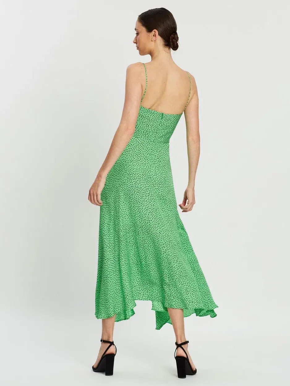 Bec & Bridge Neve Midi Dress Green/Print Size 10 - Image 2