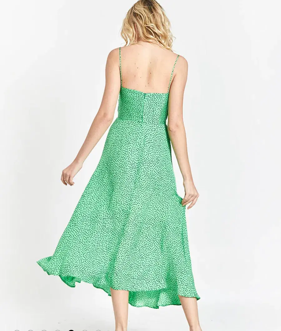 Bec & Bridge Neve Midi Dress Green/Print Size 10 - Image 4