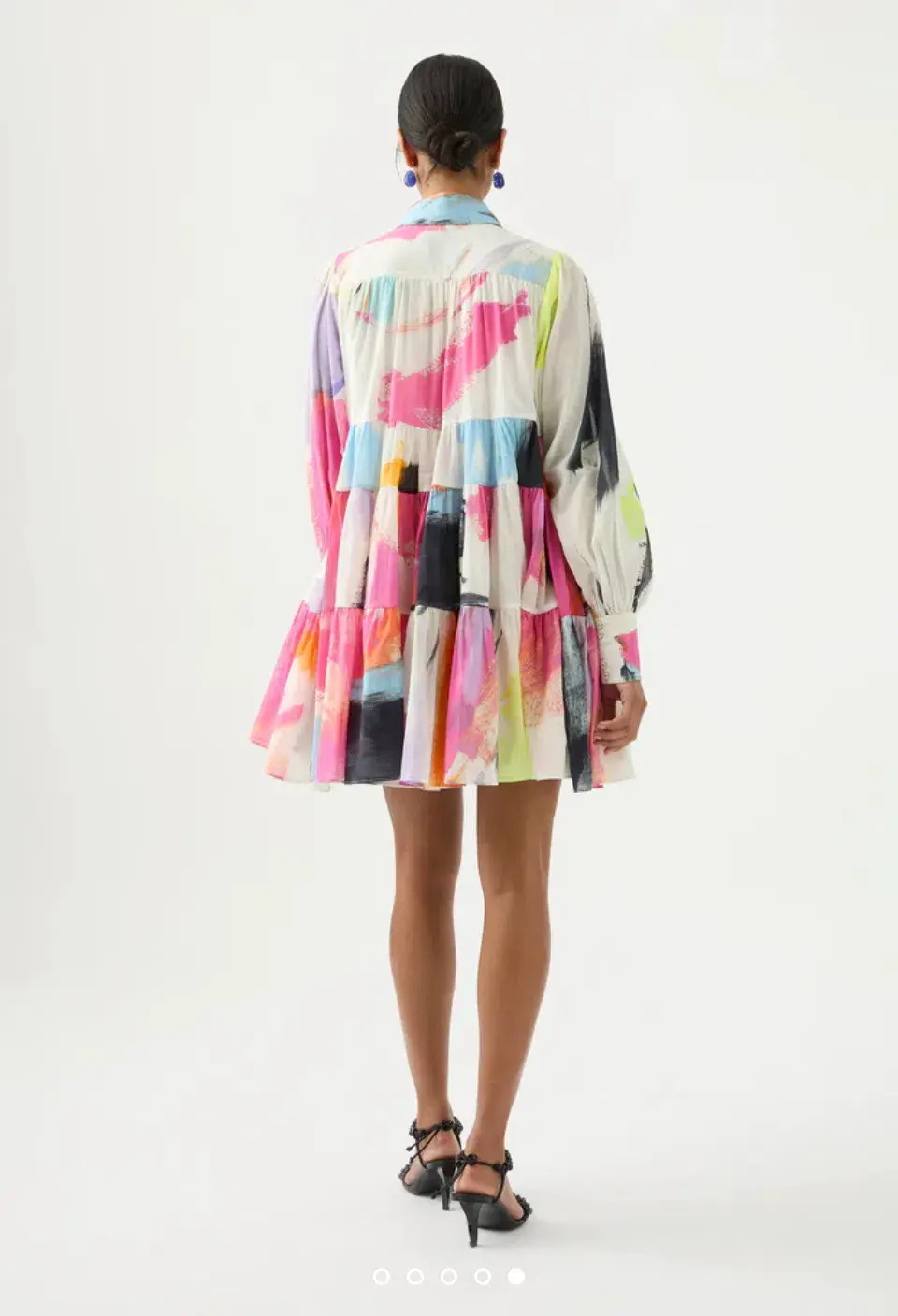 Aje Vie Multi Coloured Smock Mini Dress Multi Size 10  - Image 3