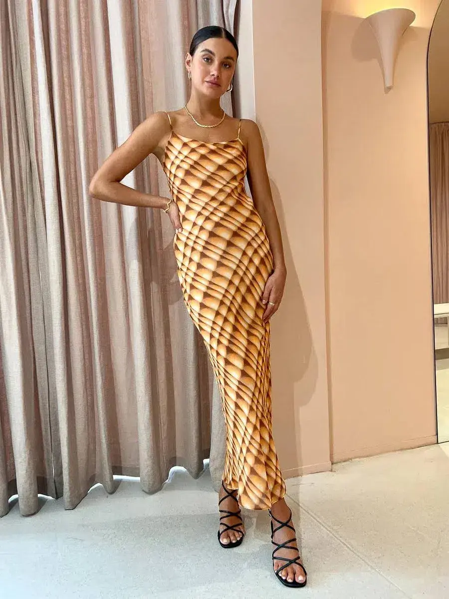 Bec & Bridge Soleil Slip Maxi Dress Orange Size 6  - Image 1
