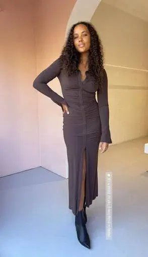 Bec & Bridge Sylvia Long Sleeve Maxi Dress Cognac Size 8  - Image 4