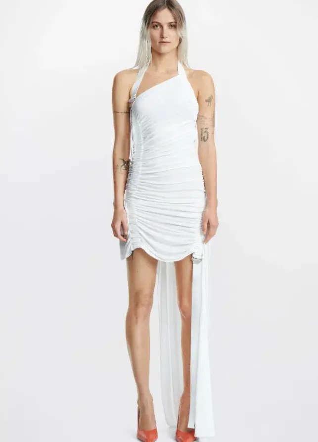 Dion Lee Safety Slider Gathered Dress Ivory Size 6 - Image 2