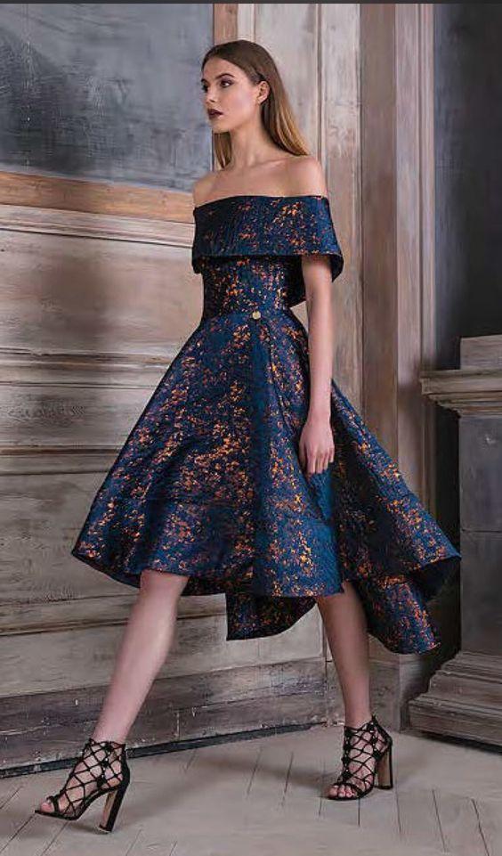 Bronx and Banco Mini Angelique Dress Navy & Gold for rent on The Volte - main image