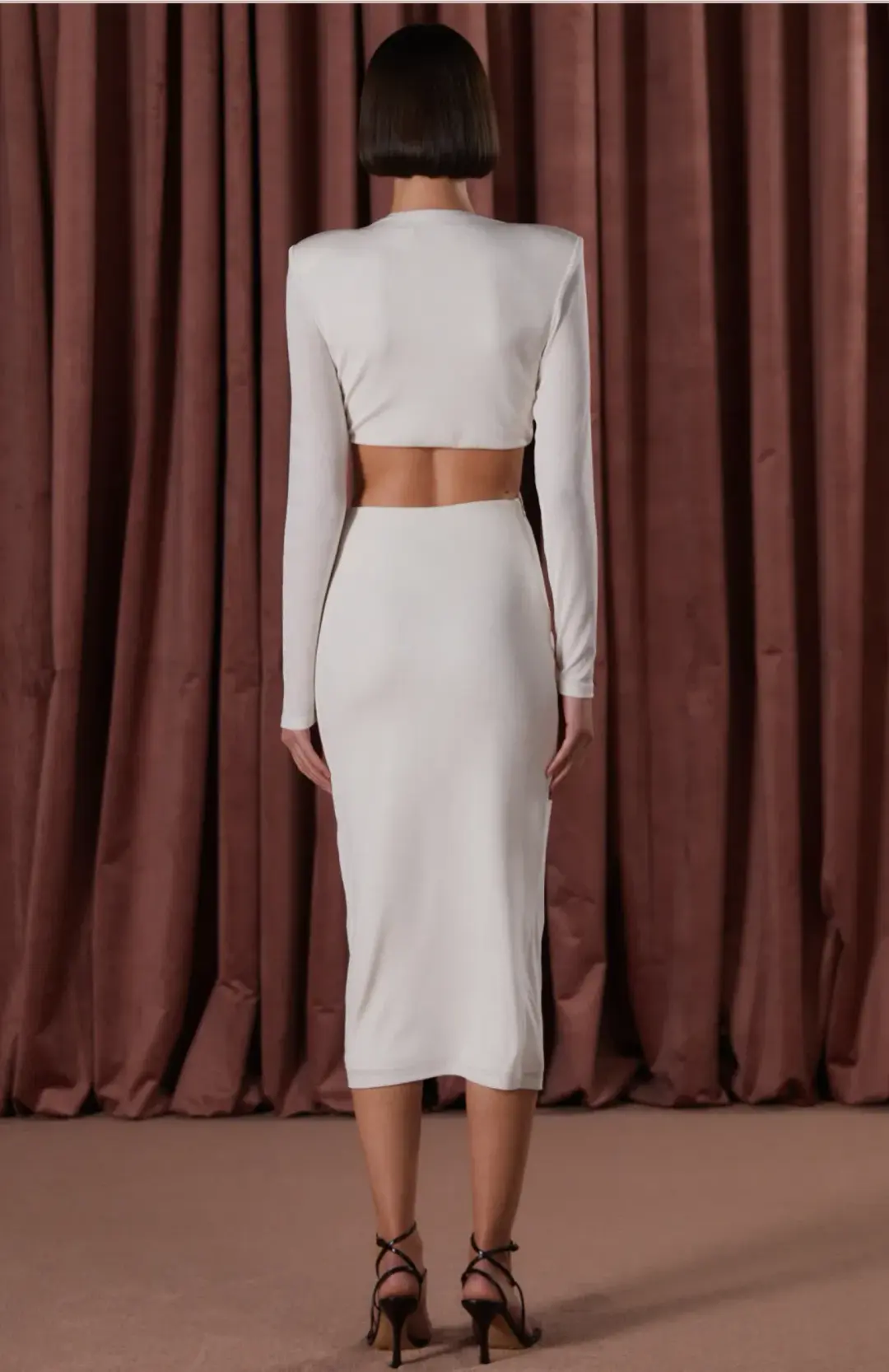 Misha Scarlette Skinky Jersey Dress Ivory Size 8 for rent on The Volte - main image