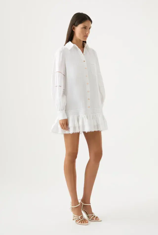 Aje Lotus Shirt Dress White Size 16 - Image 3