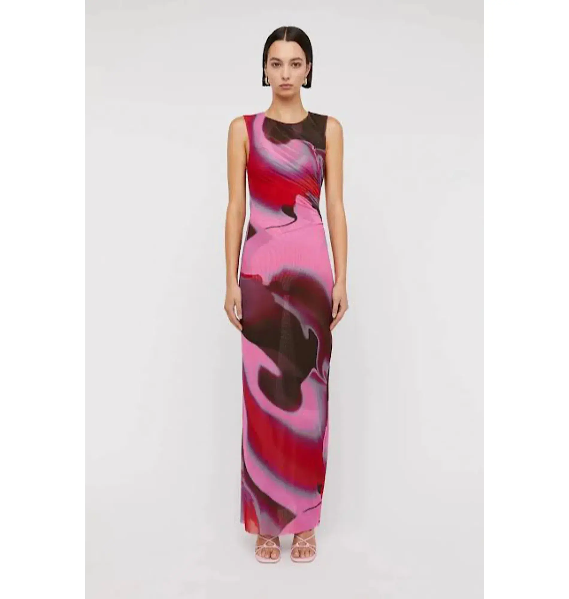 Scanlan Theodore Italian Watercolour Dress in Raspberry Size AU 10 - Image 1