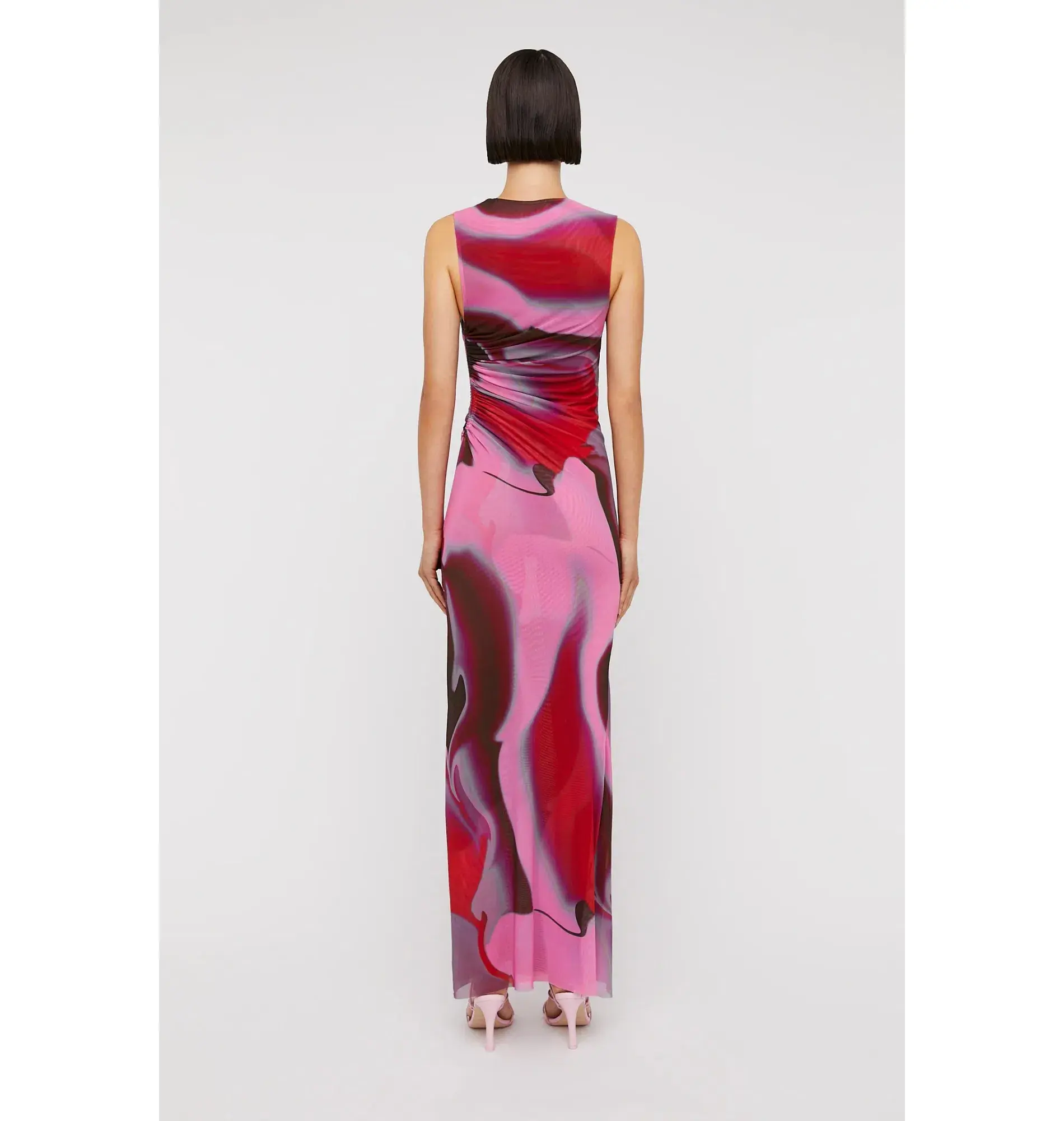 Scanlan Theodore Italian Watercolour Dress in Raspberry Size AU 10 - Image 2