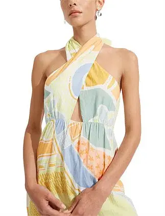 Steele Sia Midi Convertible Neckline Dress Multicolor Size AU 8  - Image 4