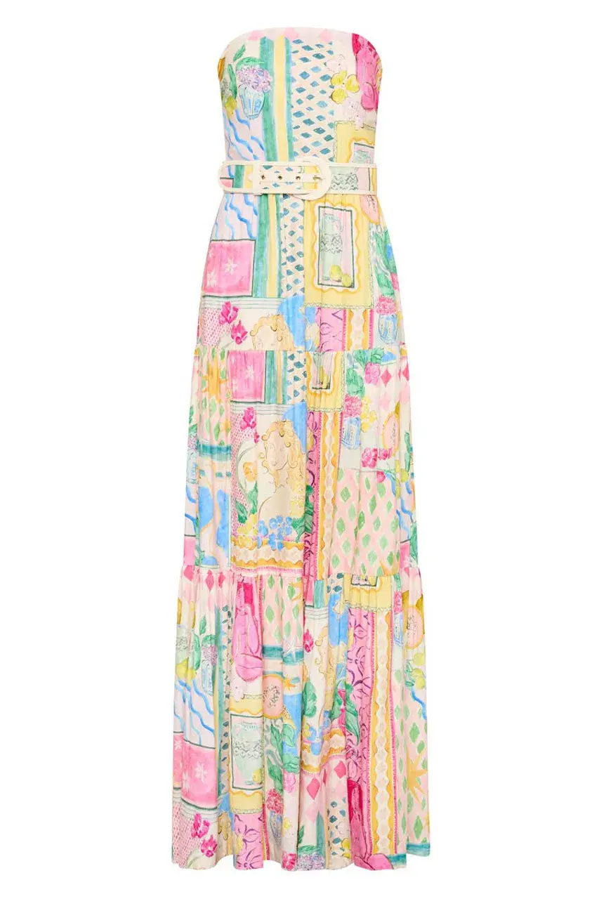 Rebecca Vallance Le Mur Rose Maxi Dress Multicolored Size AU 8 - Image 2