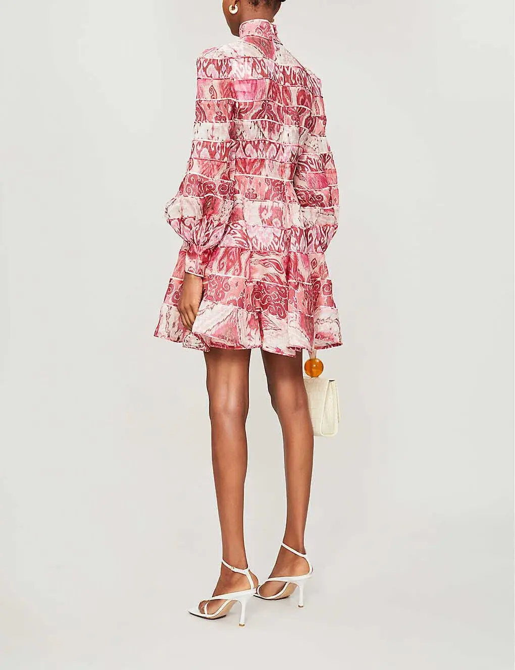 Zimmermann Wavelength Spliced Mini Dress Pink Ikat Size 0P / AU 6 - Image 2