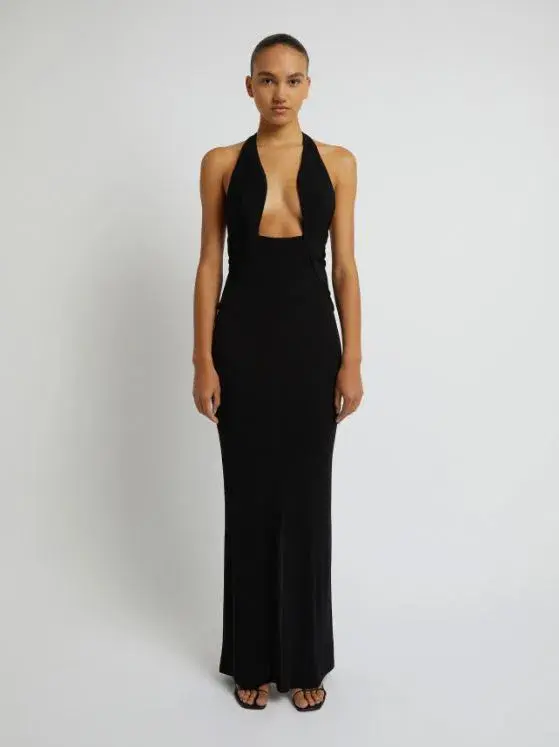 Christopher Esber Tailored Slope Halter Black Dress Size AU 6  for rent on The Volte - main image