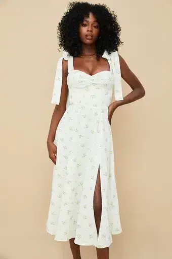 House Of CB Alicia Ivory Floral Midi Sundress White Size XS / AU 6 - Image 5