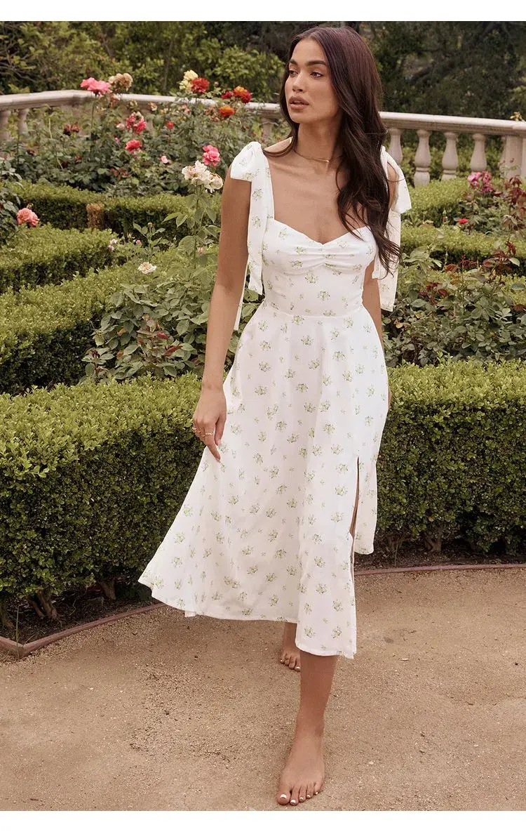 House Of CB Alicia Ivory Floral Midi Sundress White Size XS / AU 6 - Image 1