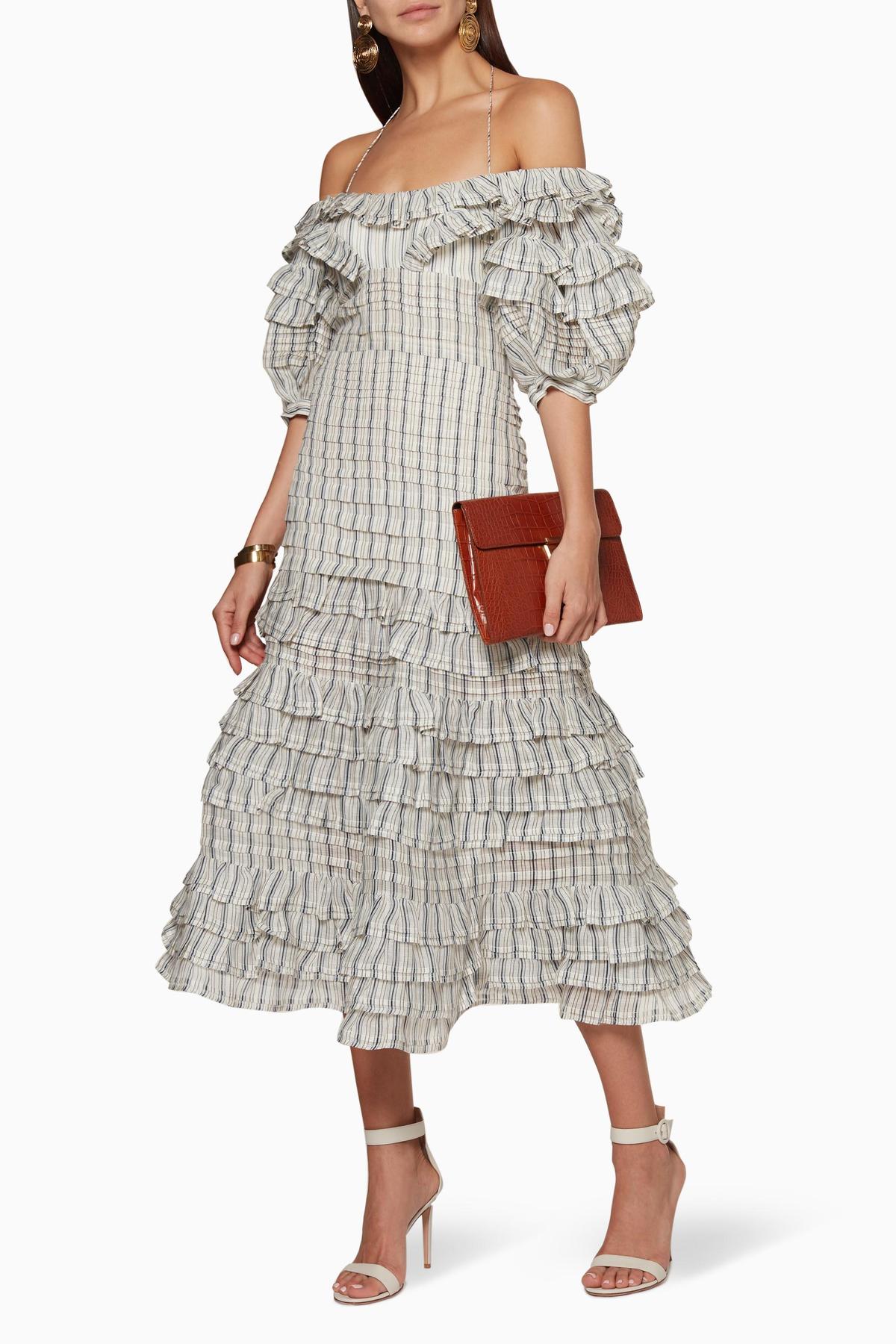 Zimmermann Painted Hearts Folds Midi Dress Print Size 6 - Image 1