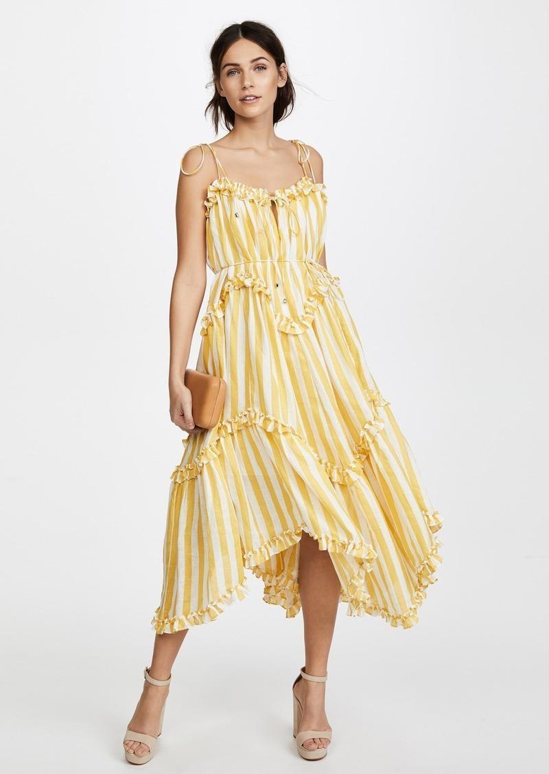 Zimmermann Lumino Floating Stripe Dress Yellow Size 6 - Image 1