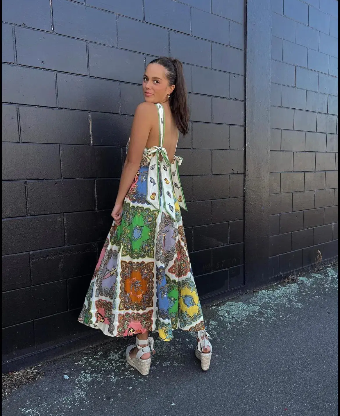 Alemais Trippy Troppo Halter Midi Dress Multicolored Size AU 10 - Image 4
