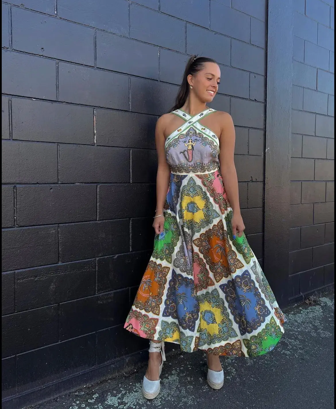Alemais Trippy Troppo Halter Midi Dress Multicolored Size AU 10 - Image 5
