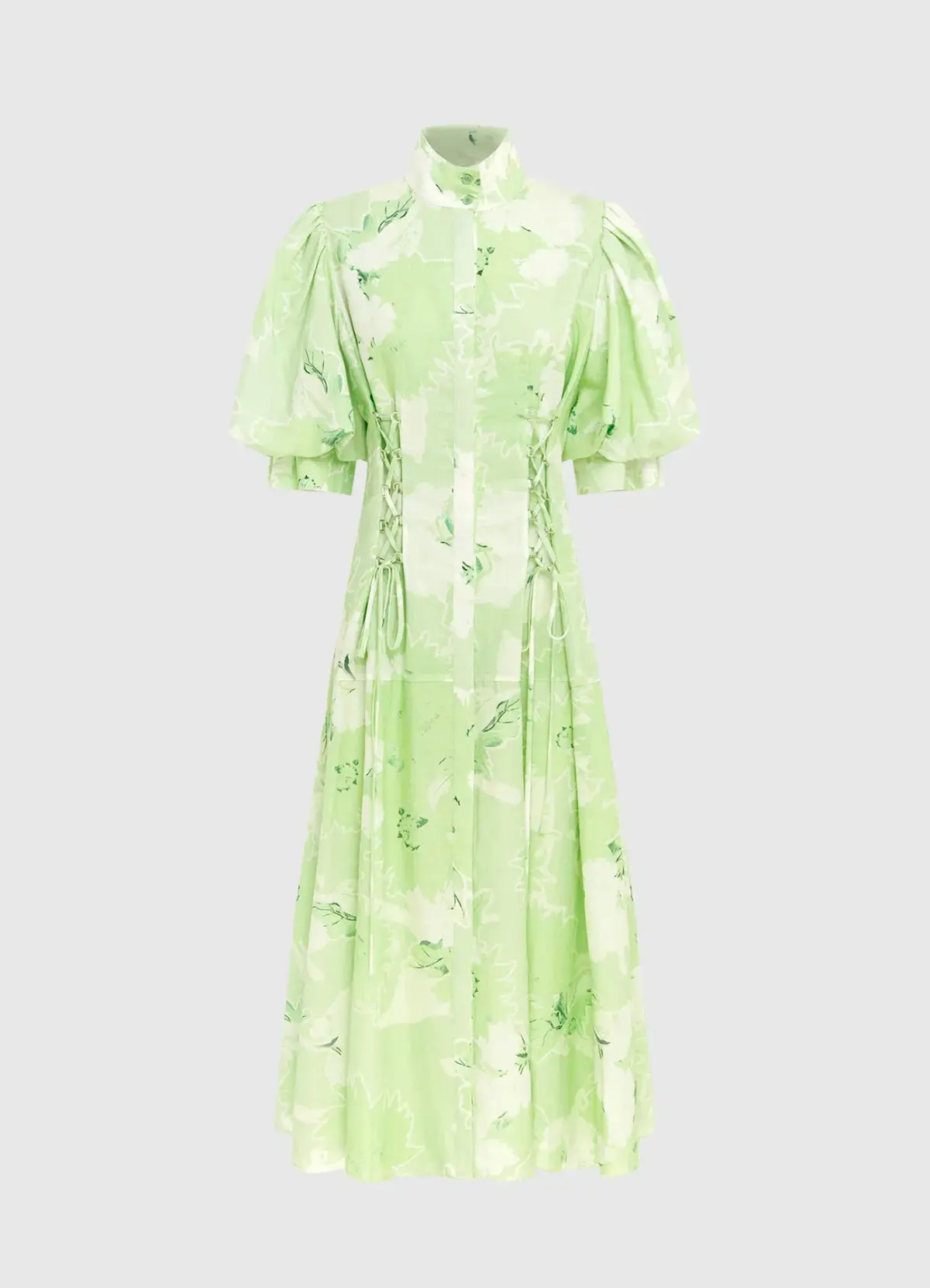 Leo Lin Anneke Drawstring Midi Dress Jasmine Print Sage Size AU 10 - Image 2