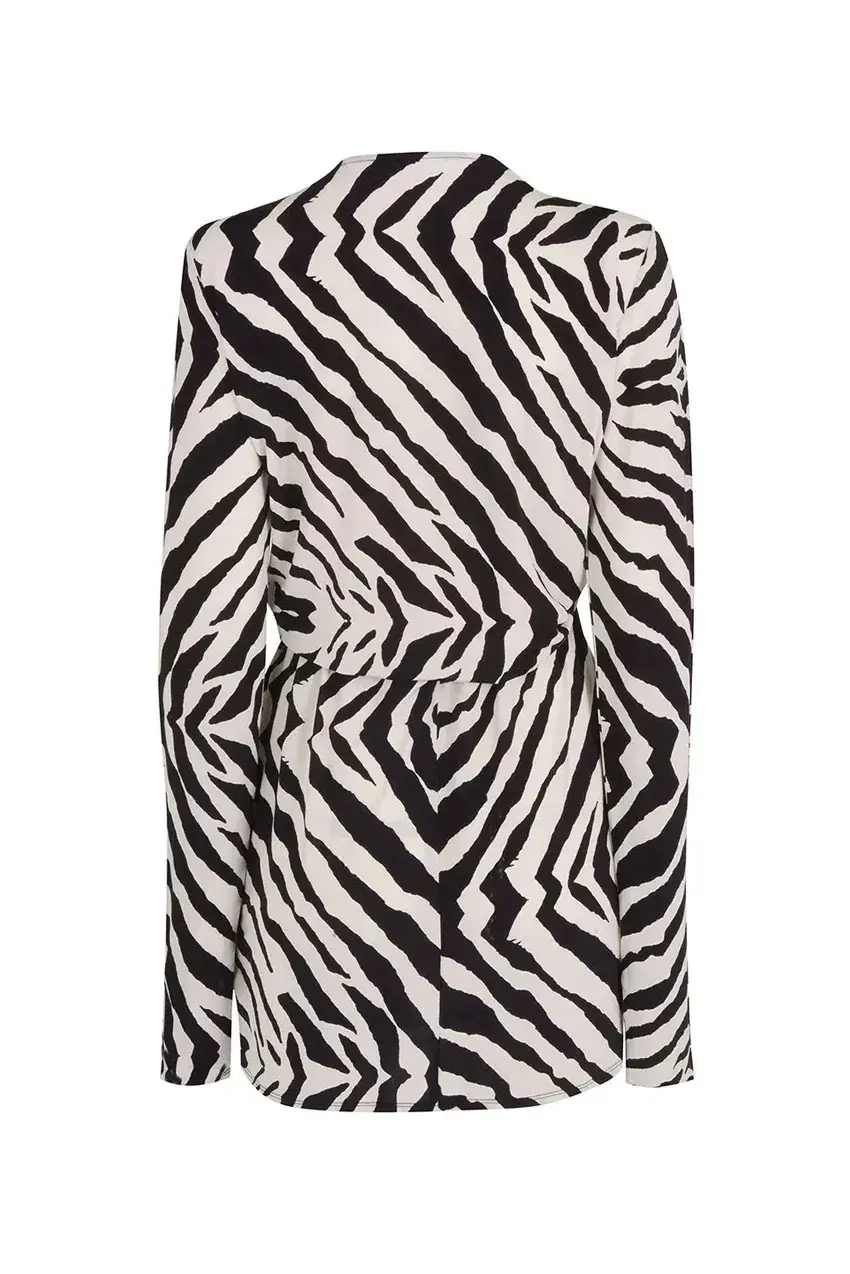 Rat & Boa Zebra Allegra Dress Black/White Size AU 10 - Image 4