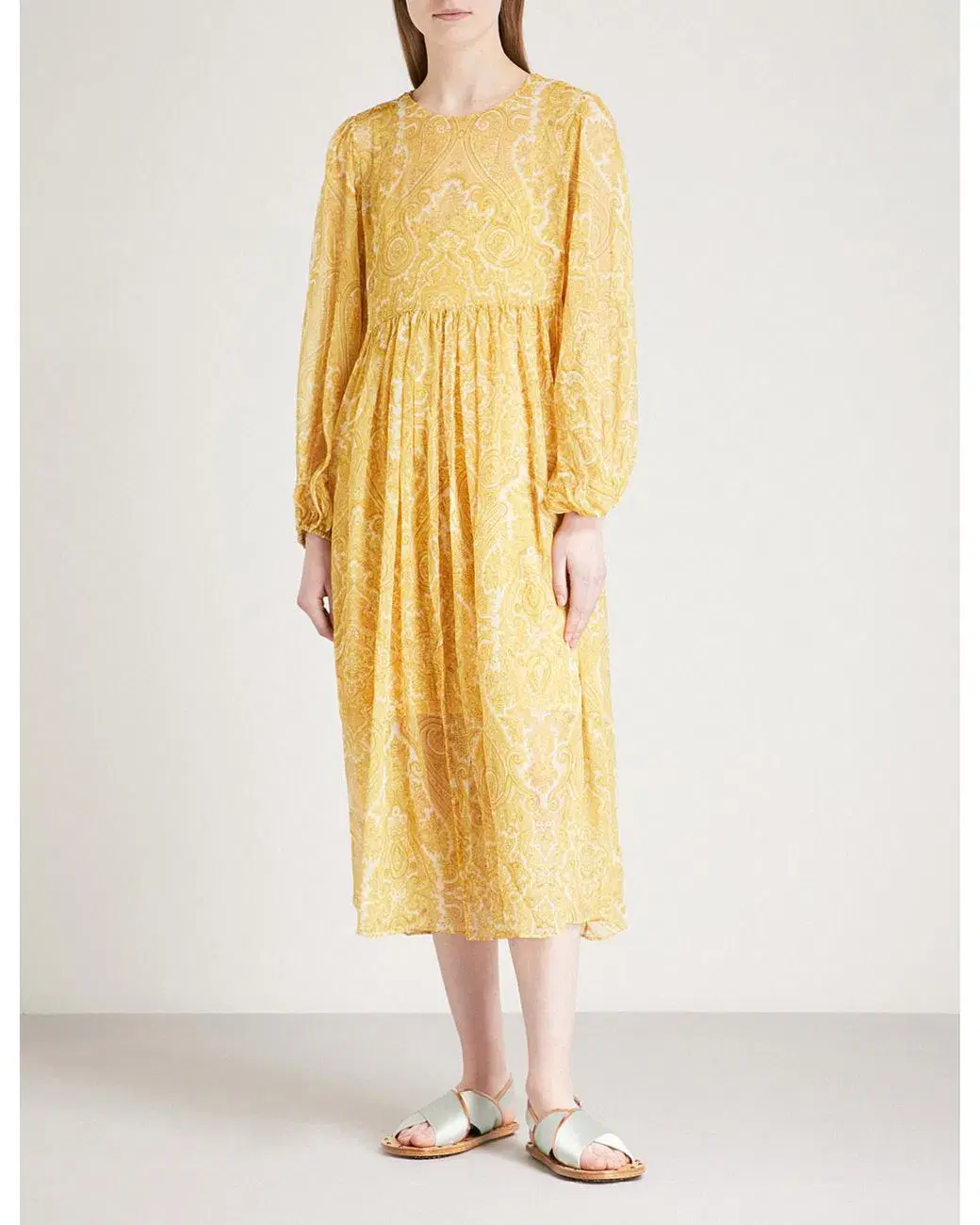 Zimmermann Lumino Paisley Midi Dress Yellow Paisley Size 6 - Image 1