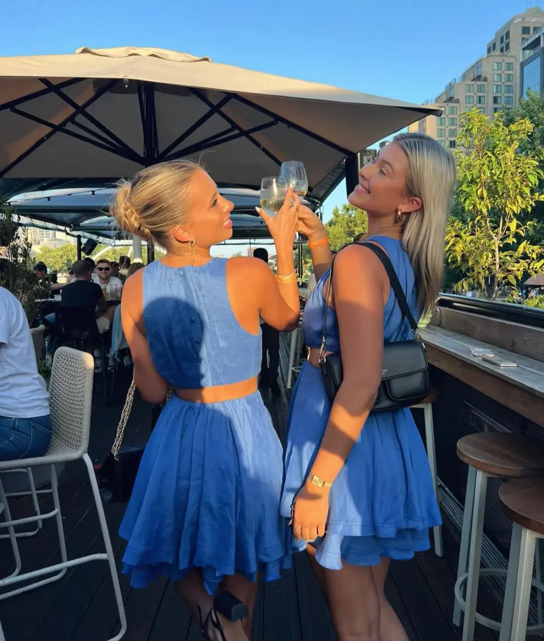 Aje Holt Cut Out Ring Mini Dress Blue Size 10 / M for rent on The Volte - main image