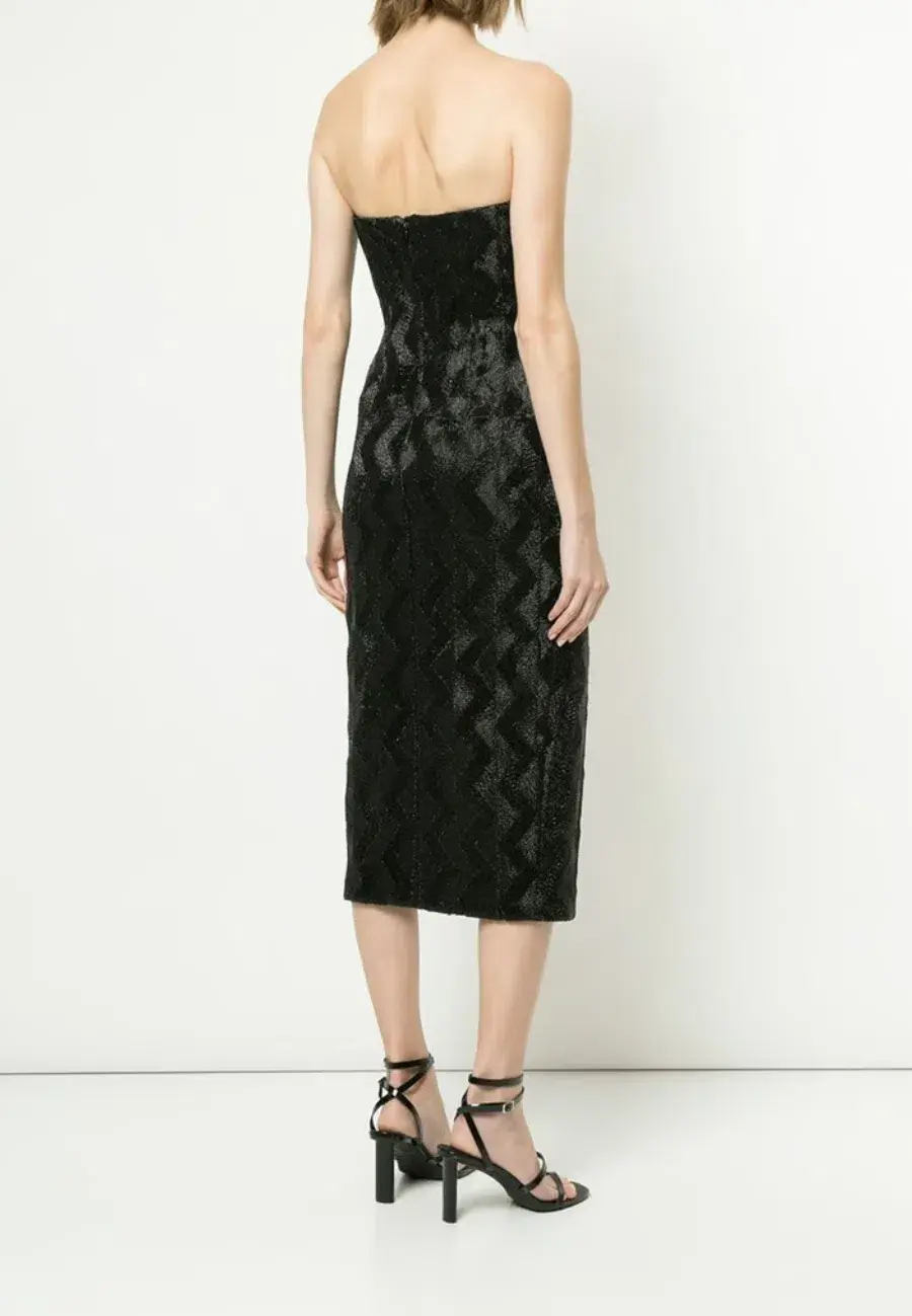 Manning Cartell No Filter Strapless Midi Dress Black Size 12 - Image 3