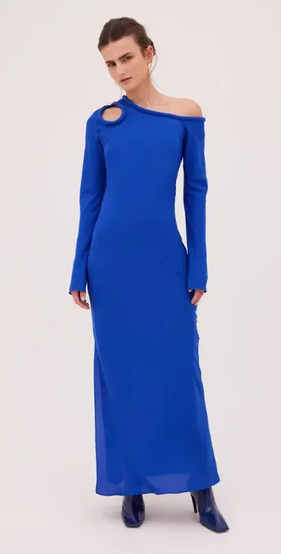 Bianca Spender Vivian Satin Dress Cobalt Size 2 / Au 10 - Image 5
