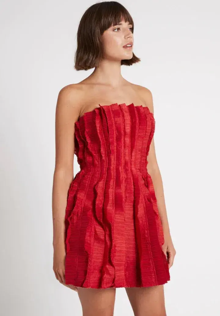 Aje Hybrid Mini Dress Red Size  for rent on The Volte - main image