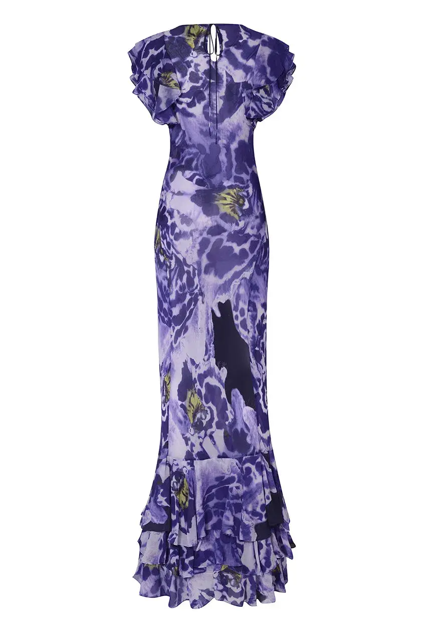 Rat & Boa Lucille Maxi Dress Purple Floral Size XS / Au 6 for rent on The Volte - main image