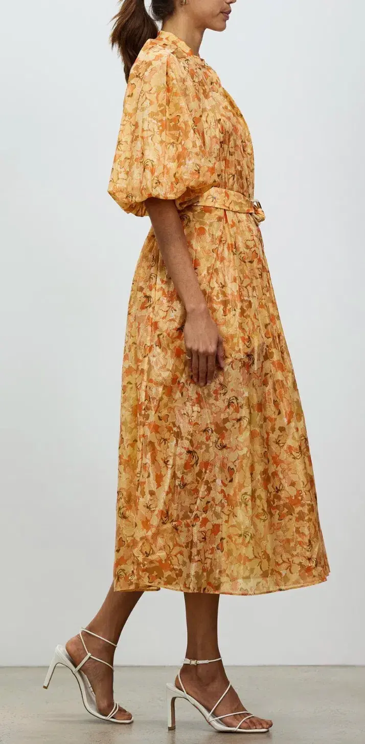 Acler Cranhurst Midi Dress Peach Parfait Size 16 - Image 2