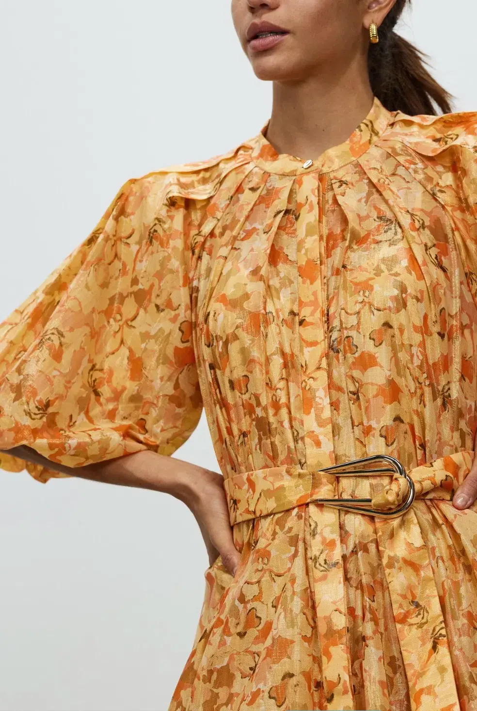Acler Cranhurst Midi Dress Peach Parfait Size 16 - Image 3