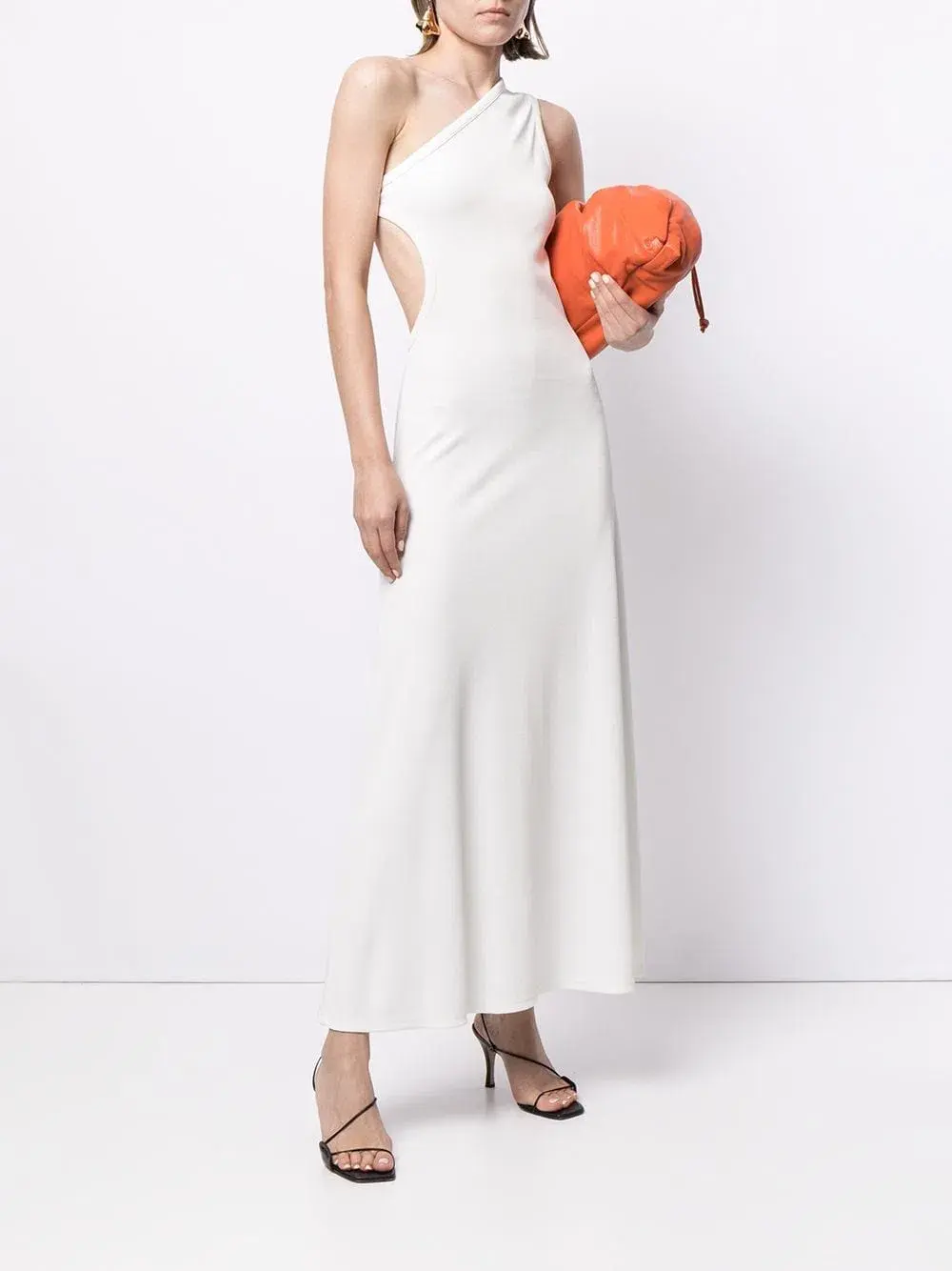 Christopher Esber Ribbed One Shoulder Dress White Size 6 - Image 1