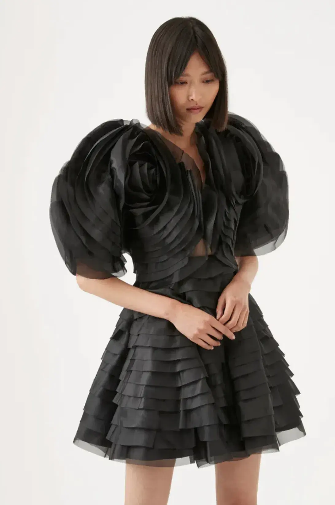 Aje Amour Ruffle Mini Dress Black Size 12 / L - Image 4