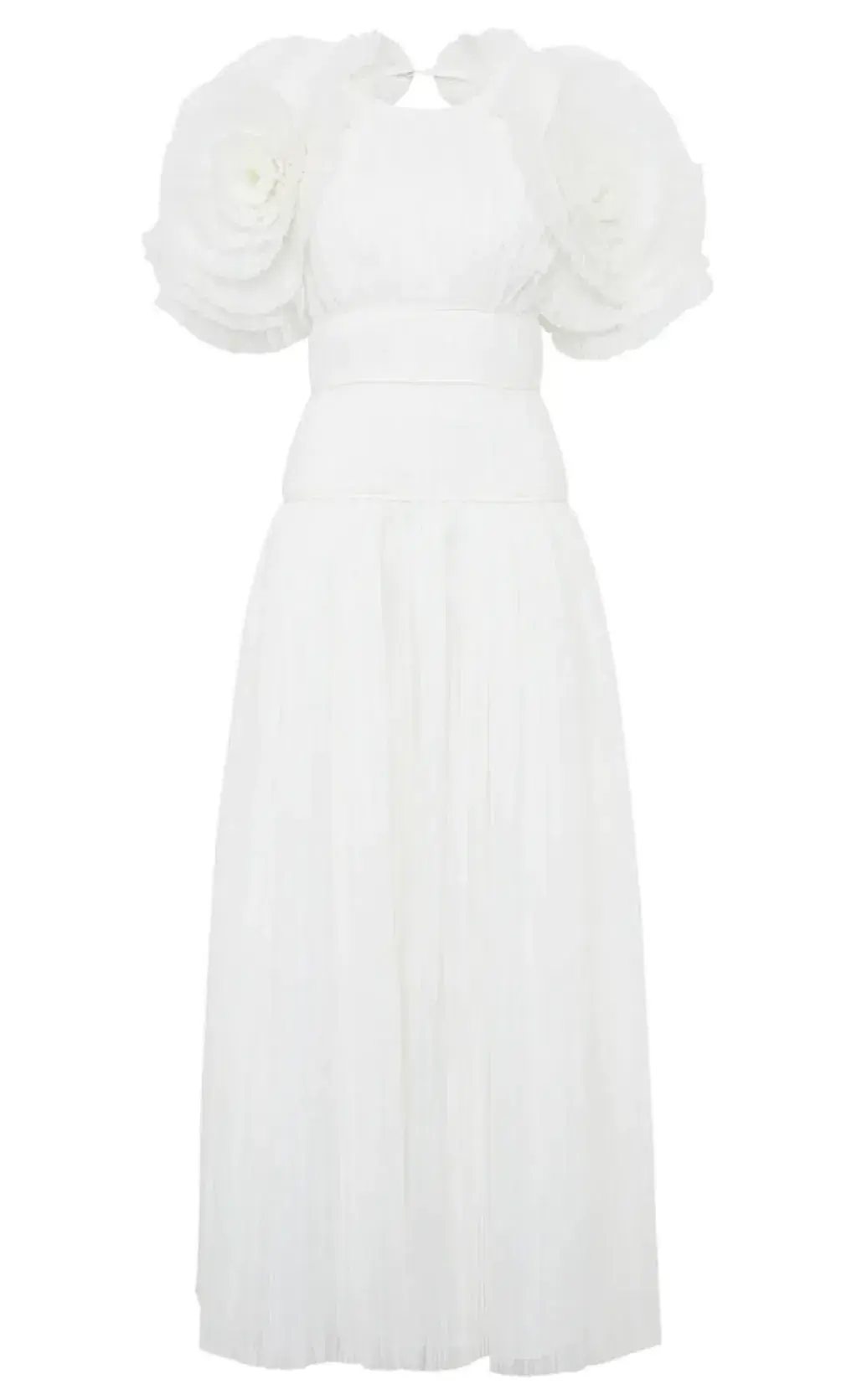 Aje Expressive Pleated Maxi Dress Ivory Size 8 / S - Image 5