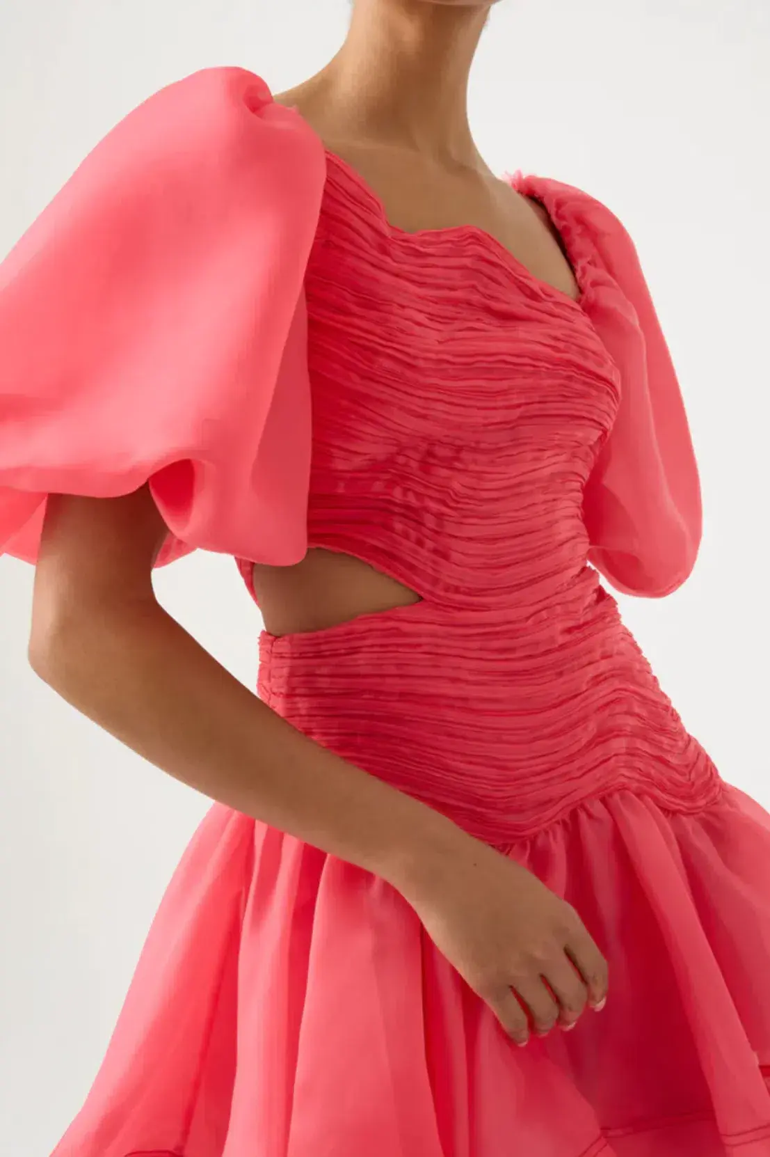 Aje Joan Puff Sleeve Mini Dress Pink Size 8 / S - Image 2
